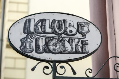 Vintage tabela Restoran Klub Wodki