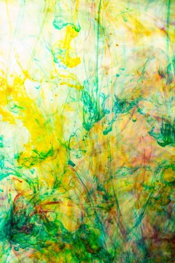 Akrilik renkler ve mürekkep su. arka plan.