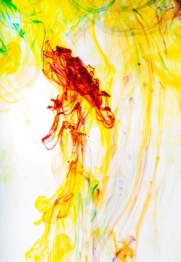 Akrilik renkler ve mürekkep su. arka plan.