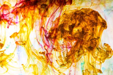 Akrilik renkler ve mürekkep su. arka plan.