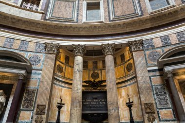 Panteon Roma, İtalya. Pantheon Tanrıların Antik Roma'nın bir tapınak olarak inşa edilmiş ve İmparator Hadrian tarafından yaklaşık 126 reklam yeniden.
