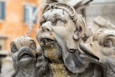 Pantheon (Fontana del Pantheon) Via Nazionale adlı Çeşmesi, kapat... Roma, İtalya
