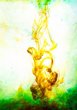 Akrilik renkler ve mürekkep su. arka plan.