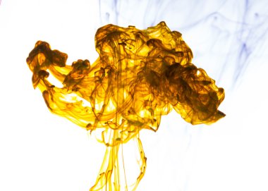 Akrilik renkler ve mürekkep su. arka plan.