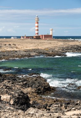 Toston Lighthouse - Fuerteventura Kanarya Adası üzerinde etkin deniz feneri