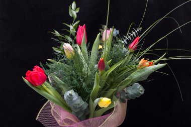 renkli taze bahar Lale çiçek buketi