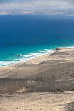 Cofete beach, Jandia Yarımadası, Fuerteventura görünümünden
