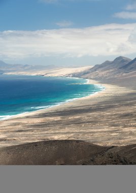 Cofete beach, Jandia Yarımadası, Fuerteventura görünümünden