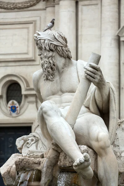 The Fountain of the Four Rivers - Piazza Navona, Rome, Italy — Stock Photo, Image