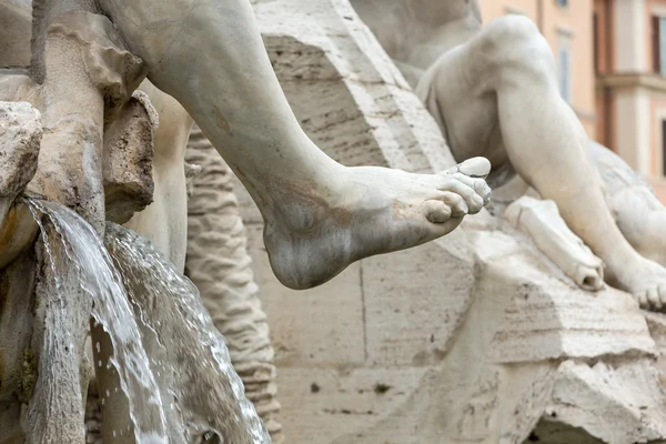 The Fountain of the Four Rivers - Piazza Navona, Rome, Italy — Stock Photo, Image