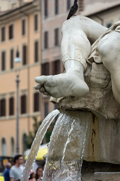 The Fountain of the Four Rivers - Piazza Navona, Rome, Italy — Stock Photo, Image