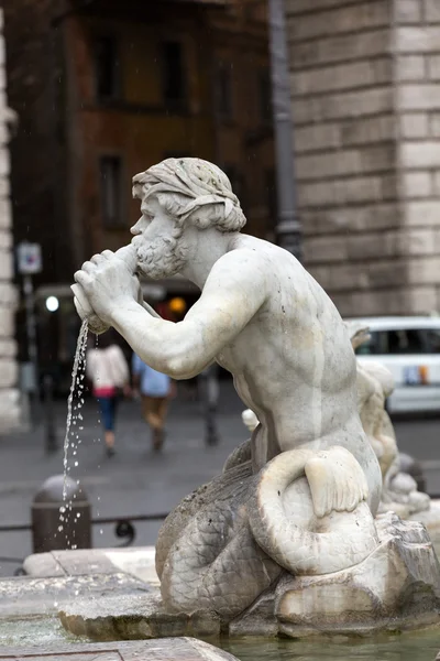 Fontana del Moro (Moor fontän) i Piazza Navona. Rom, Italien — Stockfoto