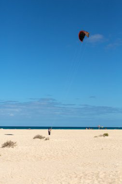 fuerteventura, İspanya'nın plajları, uçurtma sörfçü