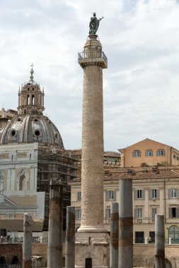 Roma'da Trajan Forumu. İtalya. Trajan Forumu yapıldı imparatorluk için son bir Antik Roma'da inşa edilecek.