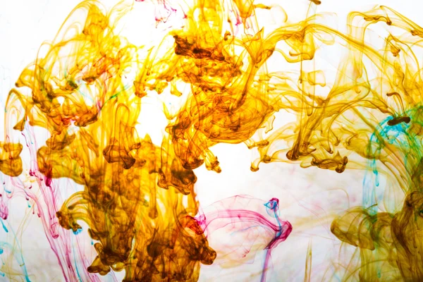 Akrilik renkler ve mürekkep su. arka plan.