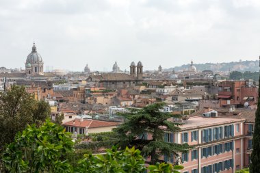 Pincio terastan görülen Roma tarihi ilçeleri Panoraması