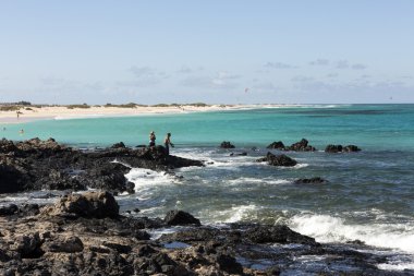 Corralejo kumsalda Fuerteventura, Kanarya Adaları