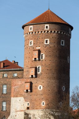 Sandomierska Tower adlı Wawel Royal Castle, Krakow, Polonya