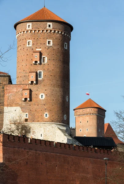 Sandomierska věž hradu Wawel v Krakow, Polsko — Stock fotografie