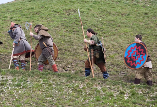 Unidentified participants of Rekawka - Polish tradition, celebrated in Krakow on Tuesday after Easter. Currently has the character of festival historical reconstruction — Stock Photo, Image