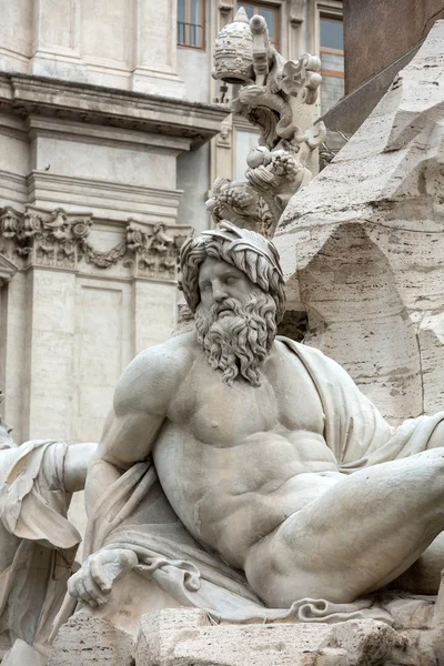 Fontana dei Quattro Fiumi - Piazza Navona, Roma, Italia — Foto Stock