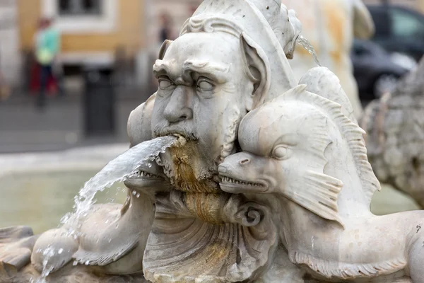 Fontana del Moro (Moor Fountain) Piazza Navona 'da. Roma, İtalya — Stok fotoğraf