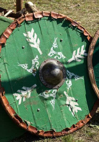 Cracóvia - Acampamento de cavaleiros durante o tradicional festival medieval — Fotografia de Stock