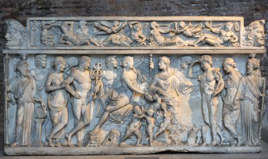 Antik Roma'da Diocletian hamamları lahite. İtalya