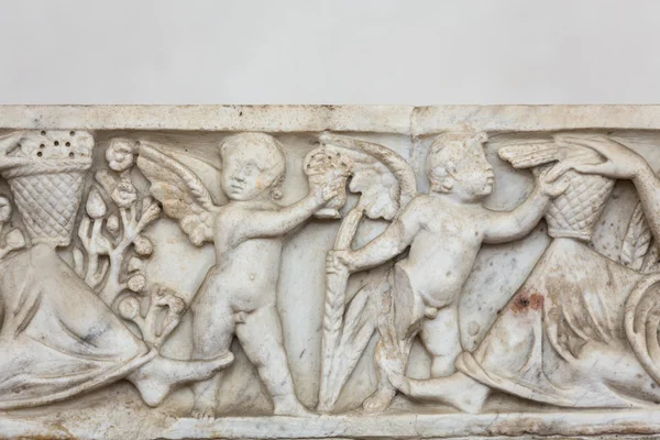 Oldtidens sarkofag i Diocletians bade i Rom. Italien - Stock-foto