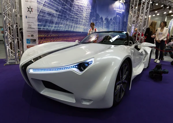 3rd edition of MOTO SHOW in Krakow. Poland.Exhibitors present  most interesting aspects of the automotive industry.  The world debut Hydrocar Premiera -  the first Polish hydrogen-car — Stock Photo, Image