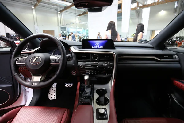 Interior Design of Lexus NX 300h displayed at 3rd edition of MOTO SHOW in Cracow Poland. Exhibitors present  most interesting aspects of the automotive industry — Stock Photo, Image