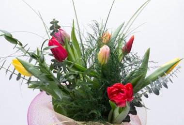 renkli taze bahar Lale çiçek buketi