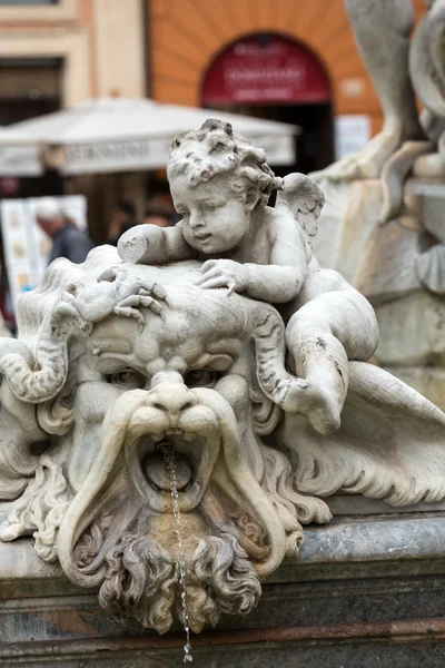 Piazza Navona-fontänen från Neptun. Designad av Giacomo della Porta (1574) och Antonio della Bitta. Rom, Italien — Stockfoto