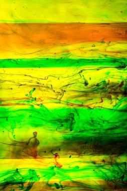 Akrilik renkler ve mürekkep su. arka plan.