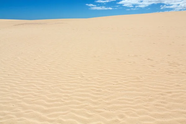 Sand patterns after wind  on the Nature reserve, Park Natural, Corralejo, Fuerteventura, Canary Islands, Spain. — Stock Photo, Image