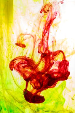 Akrilik renkler ve mürekkep su. arka plan.