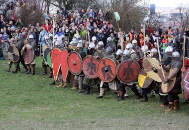 Kimliği belirsiz Rekawka - Lehçe geleneği, katılımcıların Paskalya sonra Salı günü Krakow kutladı. 