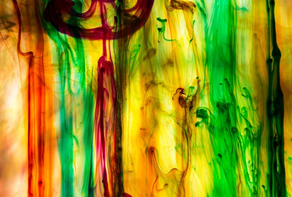 Acrylfarben und Tinte im Wasser — Stockfoto
