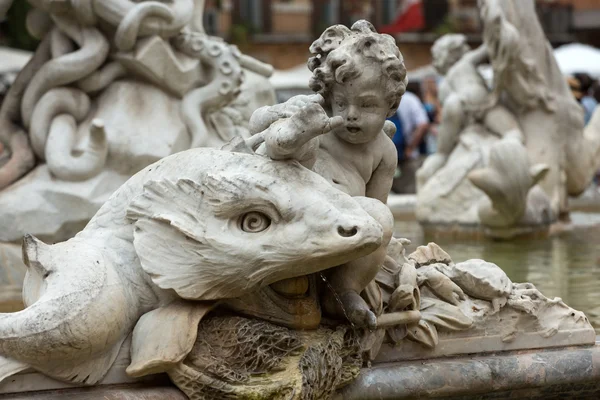 Piazza Navona fontän av Neptun. — Stockfoto