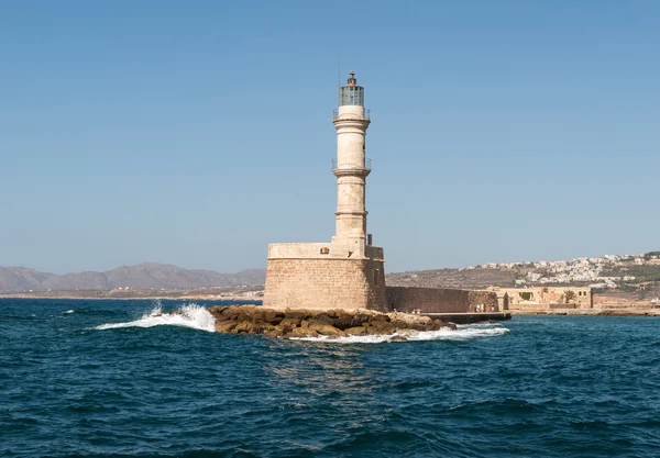 Wenecka latarnia morska w chania, Grecja, wyspa Kreta — Zdjęcie stockowe