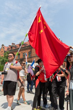 Dünya Gençlik Günü 2016 - Lagiewniki İlahi Merhamet Sanctuary Çin'den Hacılar. Cracow, Polonya