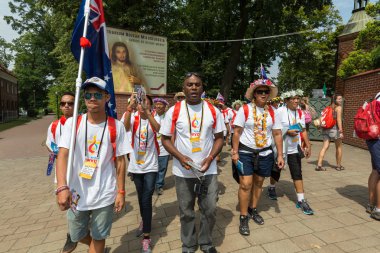 Dünya Gençlik günü 2016 - hacılar Cook Adası İlahi rahmet Lagiewniki kutsal. Krakov, Polonya