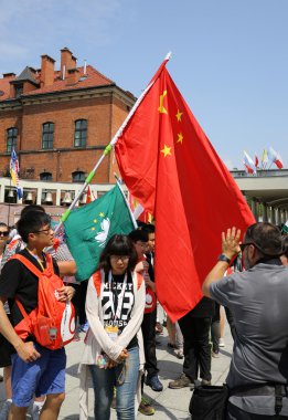 Dünya Gençlik Günü 2016 - Lagiewniki İlahi Merhamet Sanctuary Çin'den Hacılar. Cracow, Polonya