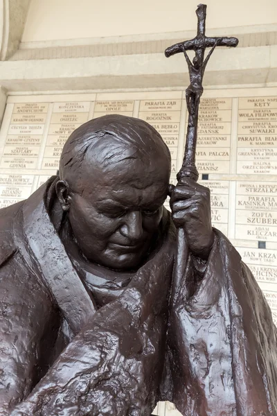 The bust - In homage to John Paul II by Anna Gulak in the Centre of Pope John Paul II in Lagiewniki before WYD 2016.Cracow Poland — Stock Photo, Image