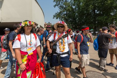 Dünya Gençlik günü 2016 - hacılar Cook Adası İlahi rahmet Lagiewniki kutsal. Krakov, Polonya