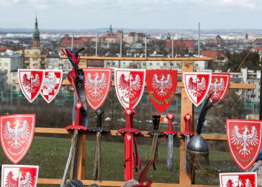  Rekawka - Lehçe geleneği, Salı günü Krakow Paskalya.The amblem ulusal Polonyalar Wawel arka plan karşı sonra kutlandı