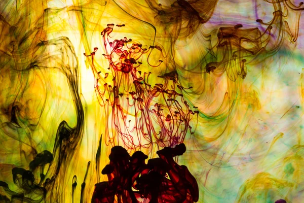 Colores acrílicos y tinta en agua. Fondo abstracto . — Foto de Stock