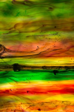 Akrilik renkler ve mürekkep su. arka plan.