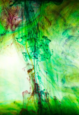 Akrilik renkler ve mürekkep su. arka plan.