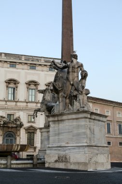 Fontana dei Dioscuri. Castor ve Pollux, Dioscuri, Quirinal, Roma, İtalya, heykelleri